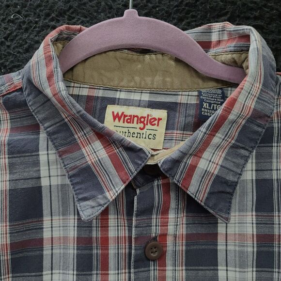 Wrangler Authentic Mens Button Up Multi-Color Size XL 100% Cotton Short Sleeve - Picture 7 of 12